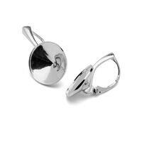 10mm (SS47) 1122 Rivoli Leverback Ear Hook - 925 Sterling Silver - Pair