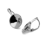 10mm (SS47) 1122 Rivoli Leverback Ear Hook - 925 Sterling Silver - Platinum - Pair