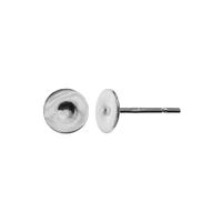 8mm Flat Pad Stud with Butterfly Back - 925 Sterling Silver - Pair