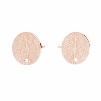 10mm Textured Round Stud Earrings with a hole & Butterfly Back - 925 Sterling Silver - 18K Rose Gold - Pair