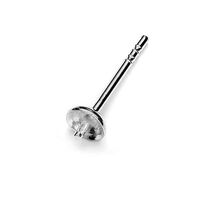 4mm Glue in Stud & Butterfly Back - 925 Sterling Silver - Platinum - Pair