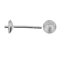 5mm Glue in Stud & Butterfly Back - 925 Sterling Silver - Pair