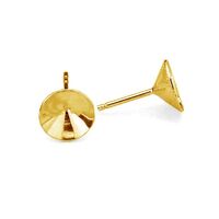 8mm (SS39) 1088 Chaton Stud Setting & Butterfly Back - 925 Sterling Silver - 24k Gold - Pair