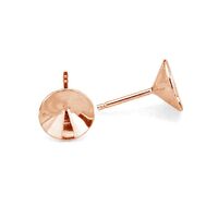 8mm (SS39) 1088 Chaton Stud Setting & Butterfly Back - 925 Sterling Silver - 18K Rose Gold - Pair