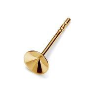 6mm (SS29) 1122 Rivoli Stud Setting & Butterfly Back - 925 Sterling Silver - 18K Light Gold - Pair