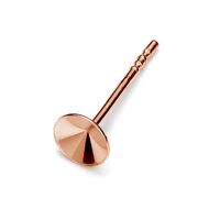 6mm (SS29) 1122 Rivoli Stud Setting & Butterfly Back - 925 Sterling Silver - 18K Rose Gold - Pair