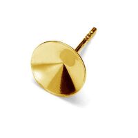 14mm 1122 Rivoli Stud Setting & Butterfly Back - 925 Sterling Silver - 24k Gold - Pair