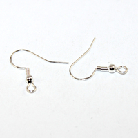 French Hook with Spring & Ball - 925 Sterling Silver - Pair