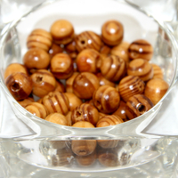 10mm Natural Pine Wood Bead - 50 Piece Bag