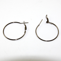 30mm Brass Hoop Earring - Pair - Gunmetal