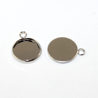 12mm Round Cabochon Pendant Setting - Platinum