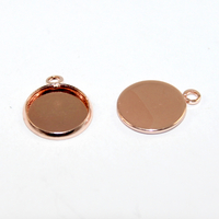 12mm Round Cabochon Pendant Setting - Rose Gold