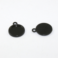 12mm Round Cabochon Pendant Setting - Black