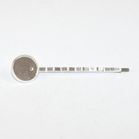 12mm Cabochon Setting Bobby Pin - Silver