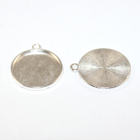 20mm Round Cabochon Pendant Setting - Silver