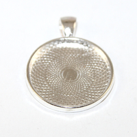 25mm Round Cabochon Pendant Setting - Silver