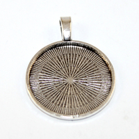 25mm Round Cabochon Pendant Setting - Platinum