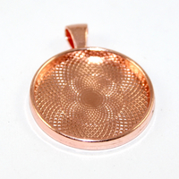 30mm Round Cabochon Pendant Setting - Rose Gold
