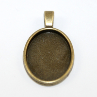 25mm x 18mm Oval Cabochon Setting Pendant  - Antique Bronze