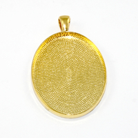 30mm x 40mm Oval Cabochon Setting Pendant  - Bright Gold