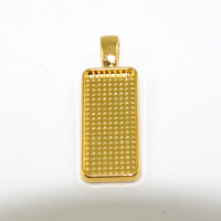 10mm x 25mm Rectangle Cabochon Setting Pendant - Bright Gold