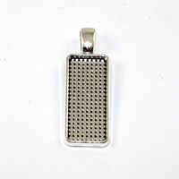 10mm x 25mm Rectangle Cabochon Setting Pendant - Platinum