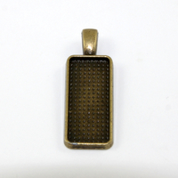 10mm x 25mm Rectangle Cabochon Setting Pendant - Antique Bronze