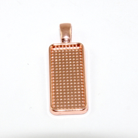 10mm x 25mm Rectangle Cabochon Setting Pendant - Rose Gold