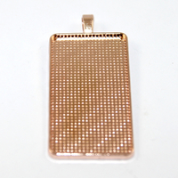 25mm x 50mm Rectangle Cabochon Setting Pendant - Rose Gold