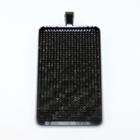 25mm x 50mm Rectangle Cabochon Setting Pendant - Black