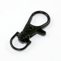 36mm Lobster Keyring with Swivel - Black