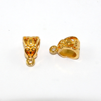 13mm x 8mm Etched Pendant Bail - Bright Gold
