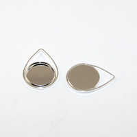 12mm Tear Drop Cabochon Pendant Setting - Silver