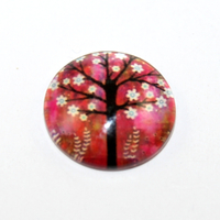 20mm Tree of Life - Black Tree on Red