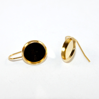 12mm Cabochon Setting Ear Hook - 304 Stainless Steel - Pair - Bright Gold
