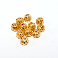 6mm Hollow Filigree Ball - Bright Gold