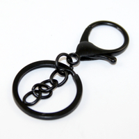 Keyring with Split Ring & Chain - Black