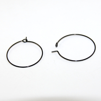 25mm 304 Stainless Steel Hoop Earring - Pair - Black