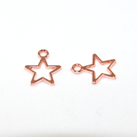 12mm x 14.5mm Open Star Charm - Pair - Rose Gold