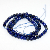 4mm Lapis Lazuli - Grade AA - Round Beads - 38cm Strand