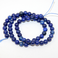 6mm Lapis Lazuli - Grade A - Round Beads - 38cm Strand