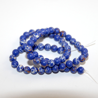 6mm Blue Sediment Jasper Round Beads - 38cm Strand