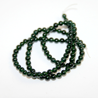 4mm Green Goldstone Round Beads - 38cm Strand