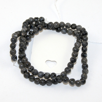 4mm Black Labradorite Round Beads - 38cm Strand