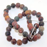 8mm Matte Picasso Jasper Round Beads - 38cm Strand