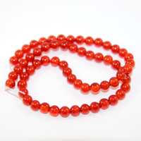 6mm Red Carnelian Round Beads - 38cm Strand