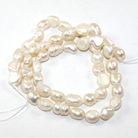 5mm - 6mm White Irregular Freshwater Pearls- AA Grade - 38cm Strand