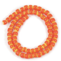 8mm Orange Nepalese Lampwork Beads - 38cm Strand