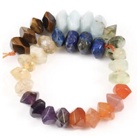 6mm x 11mm Chakra Irregular Rondelle Beads - 19cm Strand