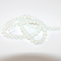 6mm White Opalite Round Beads - 38cm Strand